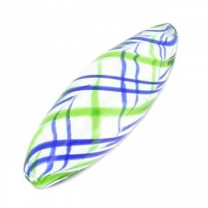 Oliva vetro soffiato mm. 22x6 Blu/Verde