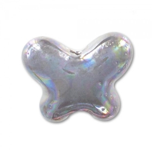 Farfalla in ceramica mm. 12x15 mm Grigio iridato x1