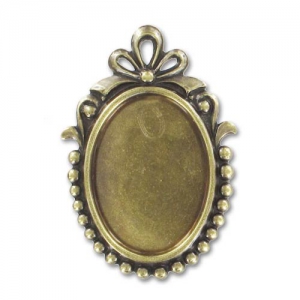 Medaglione nodo per cabochon mm. 18x13 colore bronzo x1