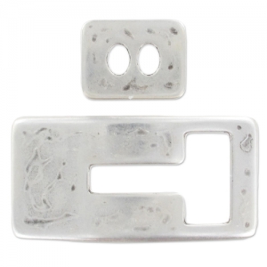 Chiusura a gancio laccetto mm. 1.5 Placcatura Argento Antico