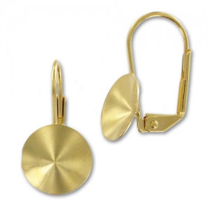 Orecchini con ganci chiusi per cabochon 1122 Rivoli mm. 10 dorato x2