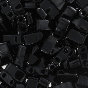 Miyuki Half Tila Beads 5x2.3x1.9 mm HTL-401 - Black x10g