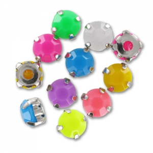 Set di cabochon incastonati 8mm Multicolori x20