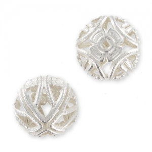 Palle filigrane mm. 12 argentato x4