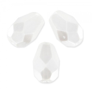Pere sfaccettate 7x5 mm Crystal Pearl Snow x25