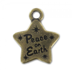 Ciondolo stella Peace on Earth mm. 19 bronzo x1