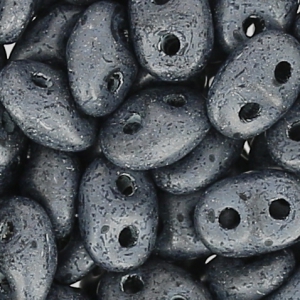 SuperDuo mm. 2.5x5 Jet Hematite Mat x10g