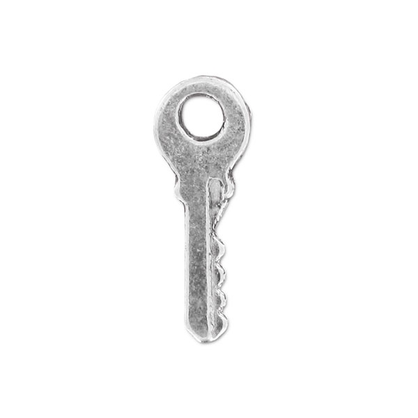 5 Charm Portachiavi In Metallo Colore Argento – 2,8 X 1,1 Cm (Ideali Per Bigiotteria)