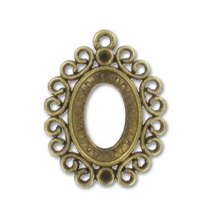 Medaglione strass per cabochon mm. 18x13 gold bronze x1