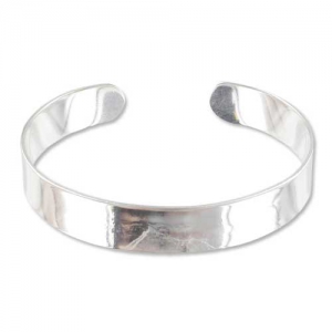 Base per bracciale ottone mm. 10x145 argentato x1