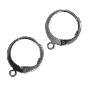 Orecchini con ganci chiusi mm. 12 black nickel x2