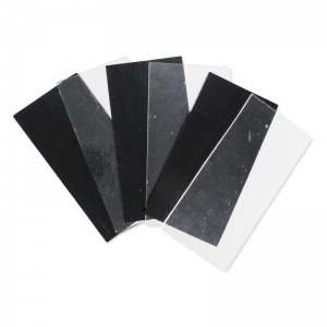 Assortimento di targhette di vetro di Murano COE104 5x10 cm Nero/Trasparente