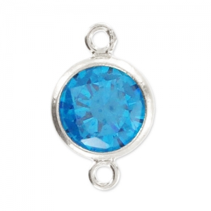 Separatore 2 anelli mm. 11x6 - Ossido di zirconio - Acqua Blu Argento 925 x1