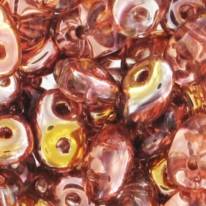 SuperDuo 2,5x5 mm Rosaline Capri Gold x10g