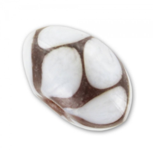 Tonda piatta mm. 17 Bianco/Dark Topaz x1