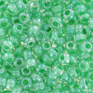 Perle Preciosa 9/0 2,5 mm - Interno verde cristallo x20g