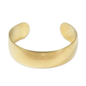 Base per bracciale bombata ottone grezzo mm. 19 x1