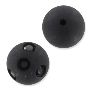 Tonde Polaris perla mezza forata strass mm.  8 Jet x1