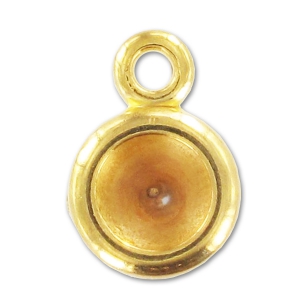 Pendente supporto cabochon PureCrystal 1028 1088 8 mm Dorato con oro fino x1