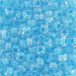 Perla Preciosa 11/0 2 mm - Crystal con interno acquamarina perlato x 20 g