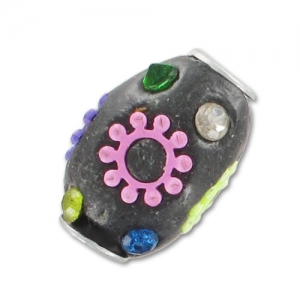 Oliva incrostata di perline mm. 20x14 Multicolori x1