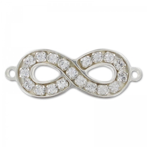 Intercalare strass infinito 2 anellini mm. 25,2x9 Argento 925 x1