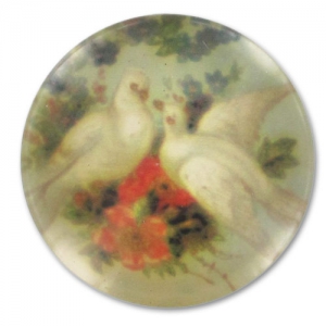 Cabochon piatto decorato mm. 25 Uccelli x1