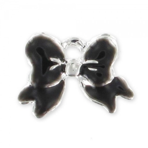 Ciondolo smaltato mm. 11 Nero x1