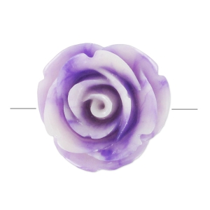 Perla sintetica a fiore da 20 mm - Viola marmorizzata - Crema x1