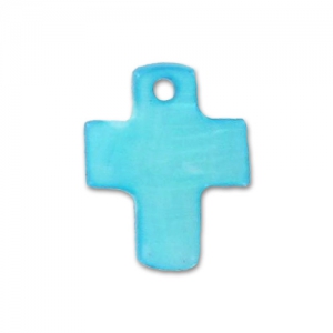 Croce Madreperla mm. 12x8 Turchese x10