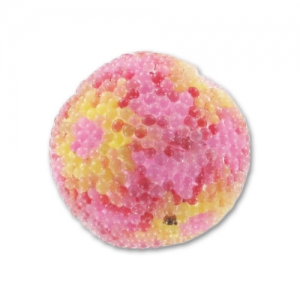 Perla tonda con inclusioni di perline fiore mm. 14 Rosa x1