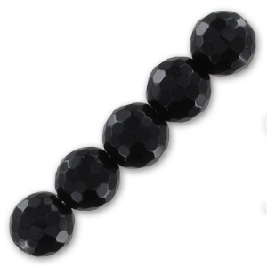 Perline Tonda sfaccettata mm. 10 Black Onyx x5