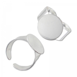 Base per incollare mm. 14 argentato x1