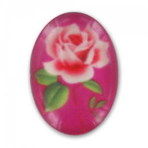 Cabochon a fiore mm. 18x13 Fucsia x1