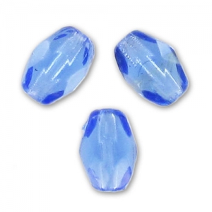 Perla a forma di oliva sfaccettate 6x4 mm - Sapphire x25