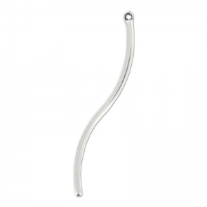 Pendente tubo ritorto 51 mm Placcatura Argento Antico x1