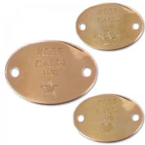 Separatore keep calm 2 fori mm. 29x20 dorato rose x1