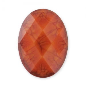 Cabochon sfaccettato in resina mm. 18x13 Arancio x1