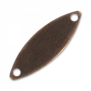 Separatori ovali lisci 2 fori mm. 15 rame antico x5