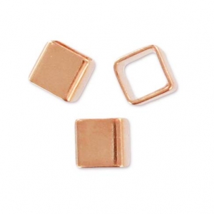 Perla tube quadrato 2.5 mm dorato rosa x10