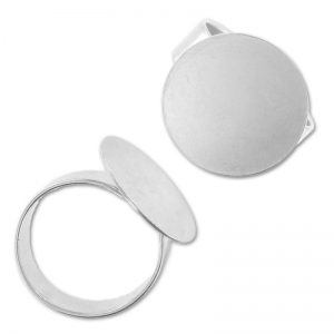 Anello regolabile con supporto 18 mm argentato x1