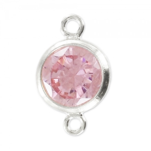 Separatore 2 anelli mm. 11x6 - Ossido di zirconio - Light Rose Argento 925 x1