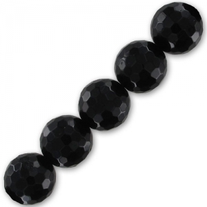 Perlina Tonda sfaccettata mm. 14 Black Onyx x1