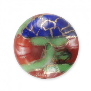 Tonda in ceramica mm. 14 Blu/Ruggine x1