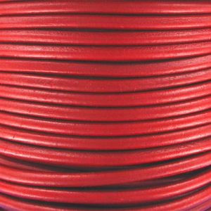 Cordoncino in pelle europeo da 4 mm - Rosso x 1 m