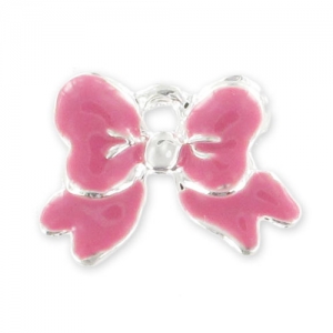 Ciondolo smaltato mm. 11 Rosa x1