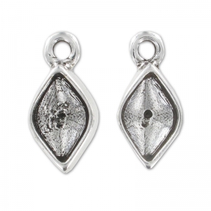 Castone pendente doppia faccia 4230 14x9 mm argentato antico