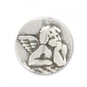 Passante per laccetto da mm. 10 angelo argentato brunito x1