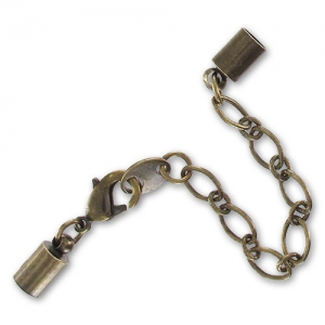 Chiusura moschettone con terminale per laccetti mm. 4 bronzo x1