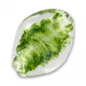 Perla attorcigliata mm. 30x20 Crystal/Milky Green x1